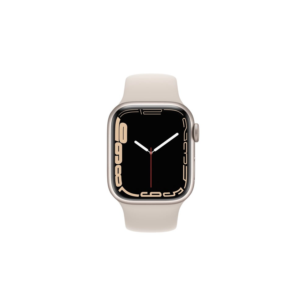 Apple Watch Series 7 GPS 41mm Starlight Aluminium Case with Starlight Sport Band - Regular