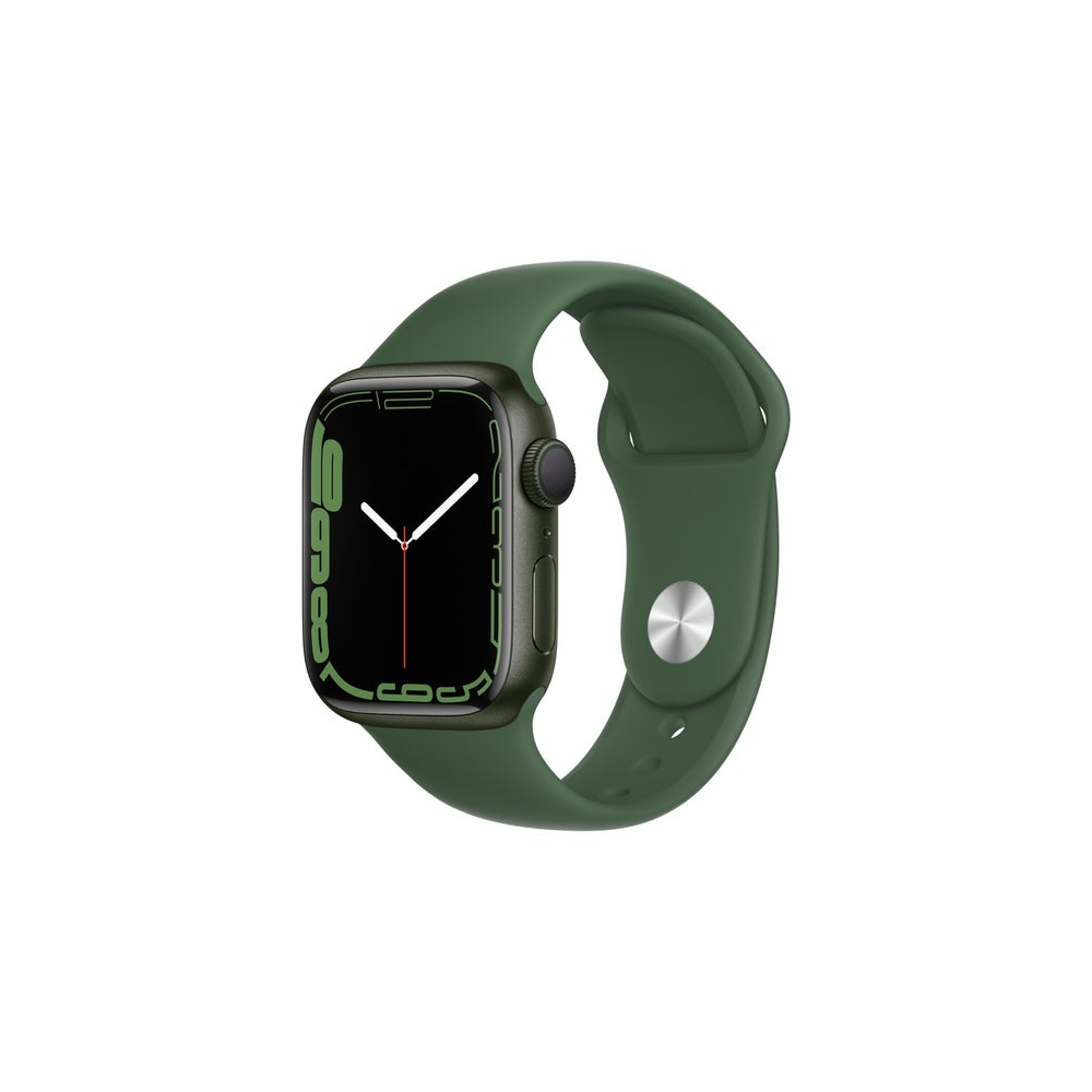 Apple Watch Series 7 GPS 41mm Green Aluminium Case with Clover Sport Band - Regular