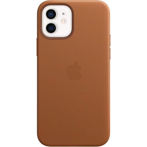 Apple Leather Case with MagSafe for iPhone 12 and iPhone 12 Pro – Saddle Brown