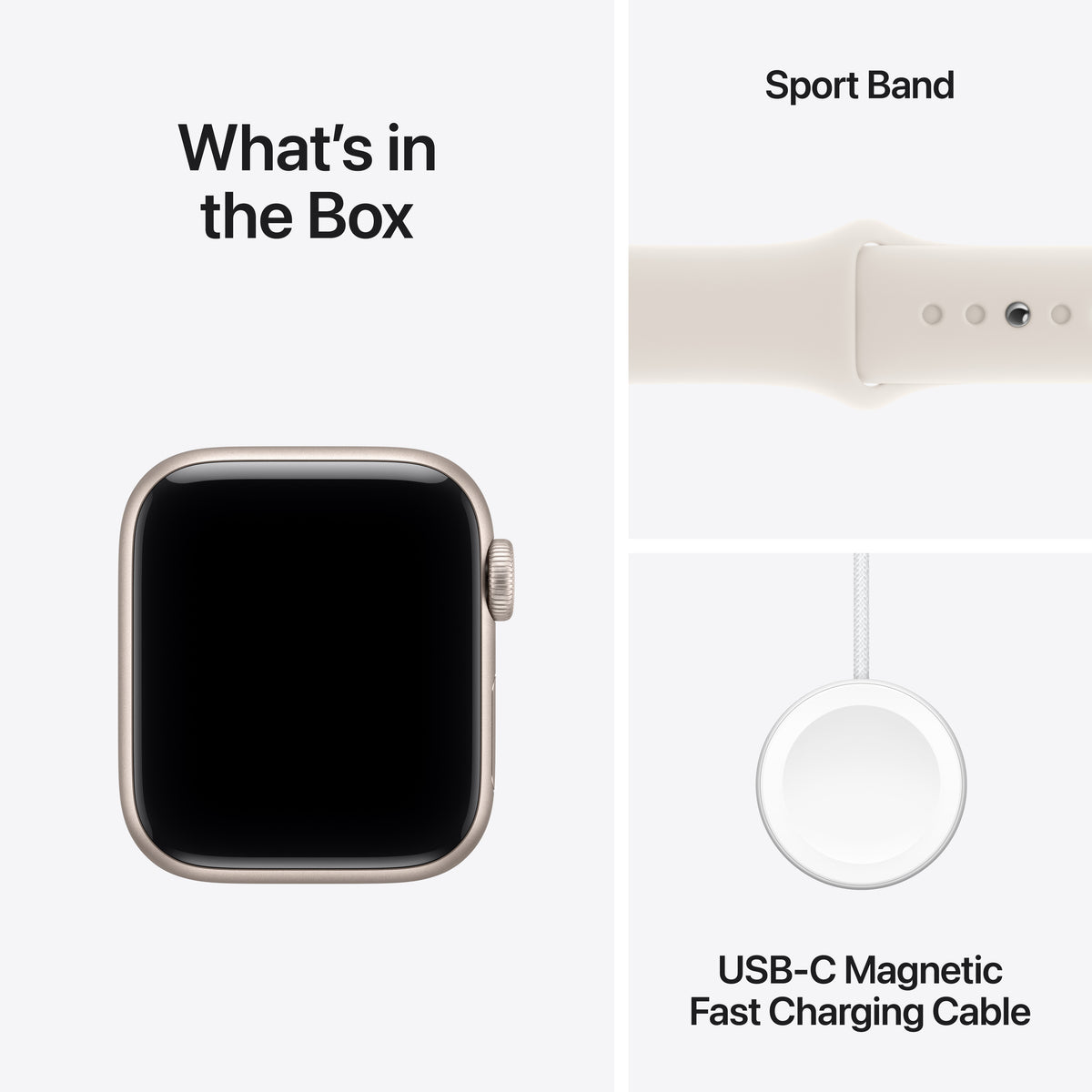 Apple Watch SE 3 GPS 40mm Starlight Aluminium Case with Starlight Sport Band - M/L