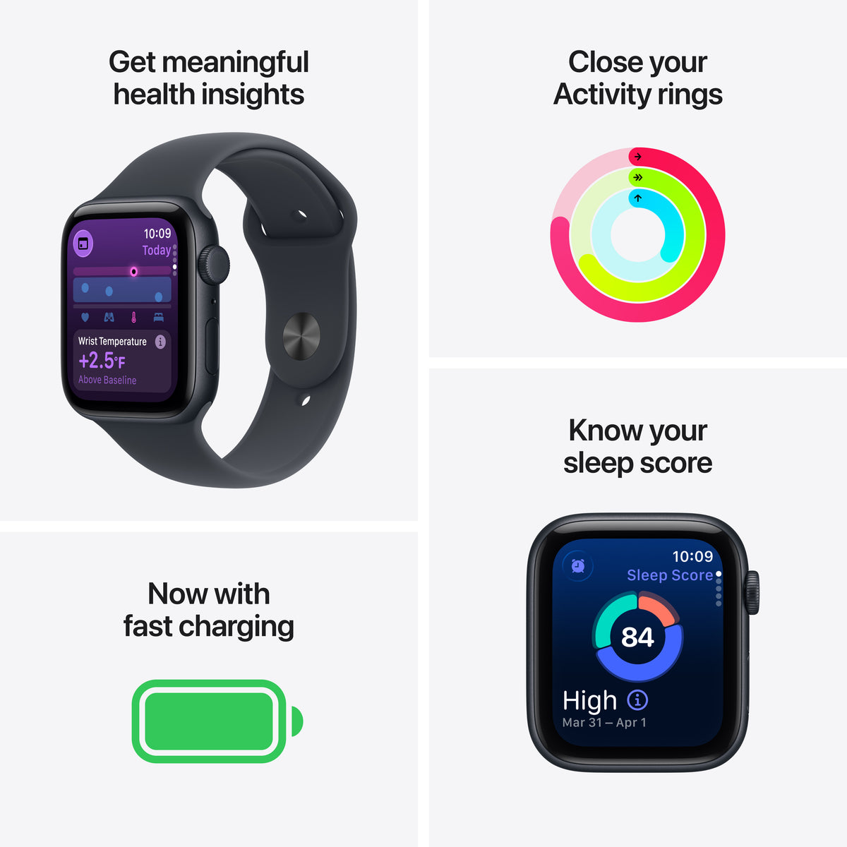Apple Watch SE 3 GPS 44mm Starlight Aluminium Case with Starlight Sport Band - M/L