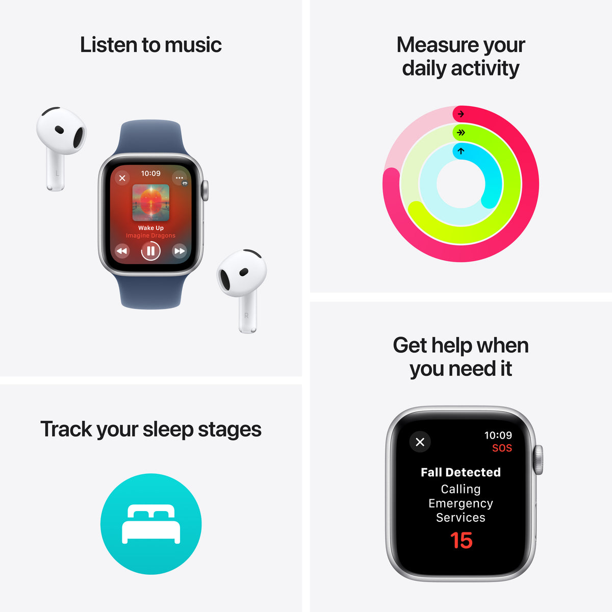 Apple Watch SE GPS 40mm Silver Aluminium Case with Denim Sport Band - M/L