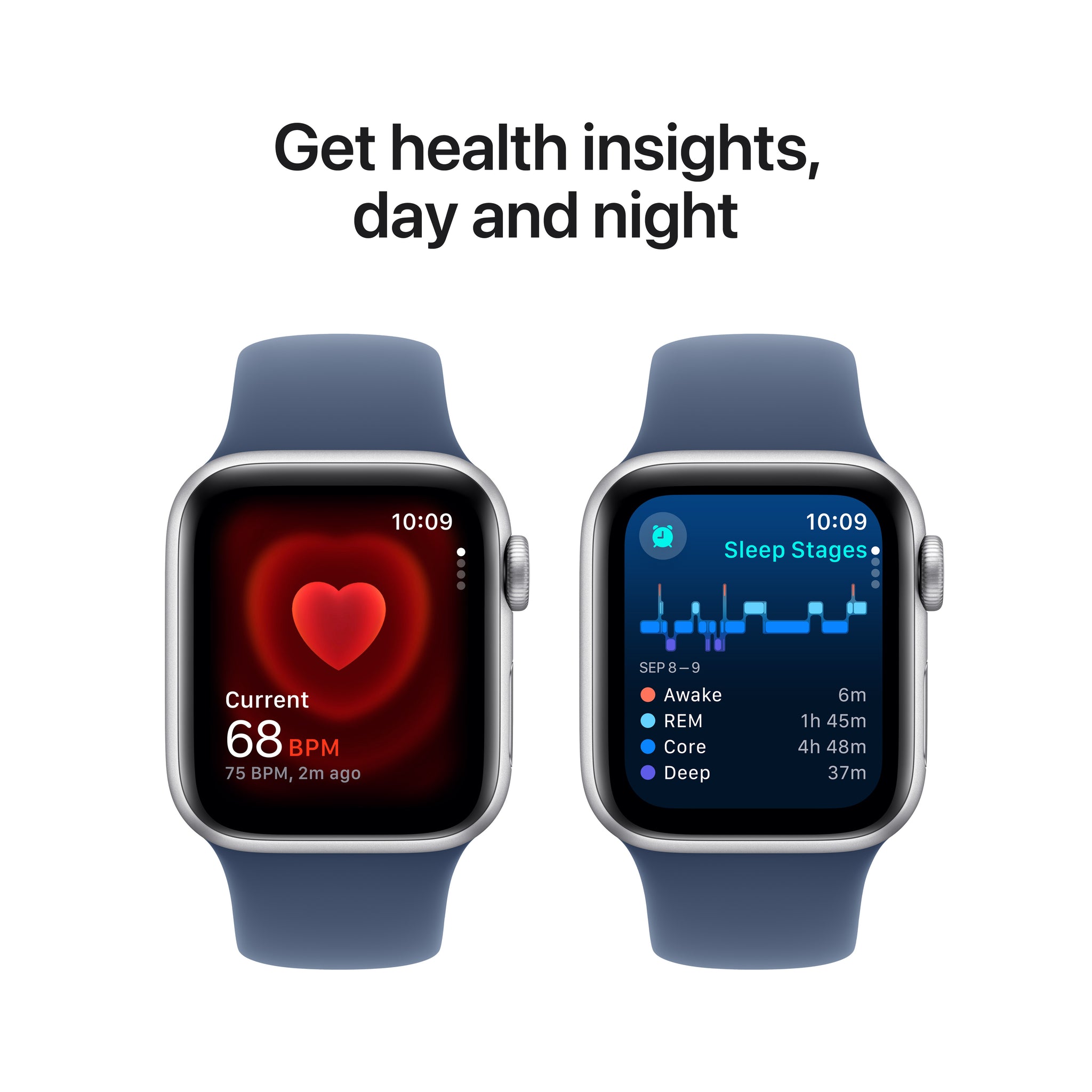 Apple Watch SE GPS 40mm Silver Aluminium Case with Denim Sport