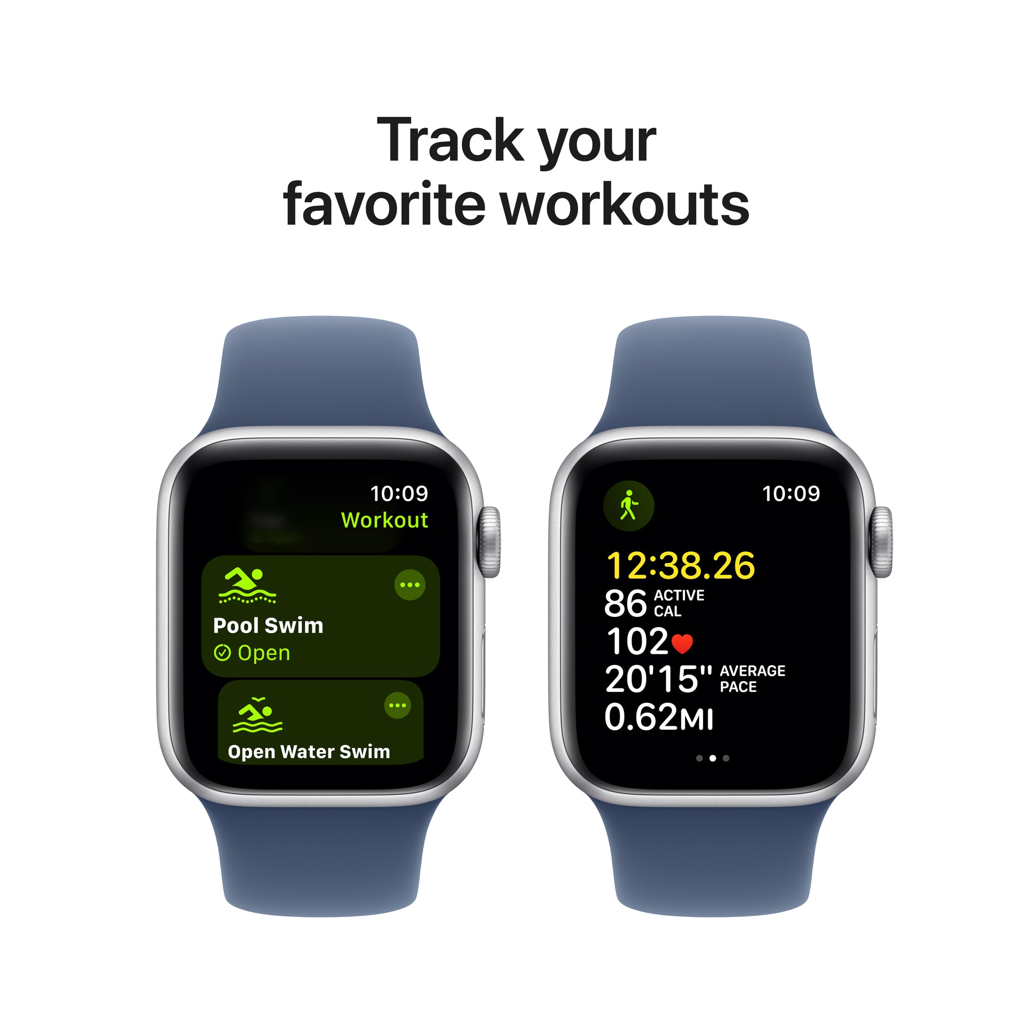 Apple Watch SE GPS 40mm Silver Aluminium Case with Denim Sport