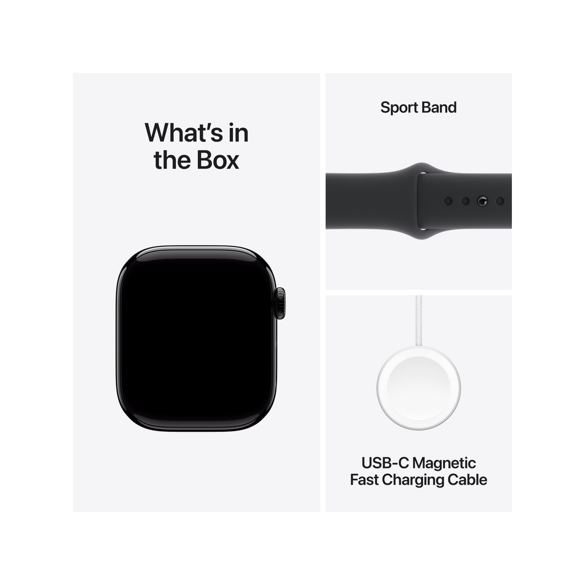 Apple Watch Series 10 GPS 42mm Jet Black Aluminium Case with Black Sport Band - S/M