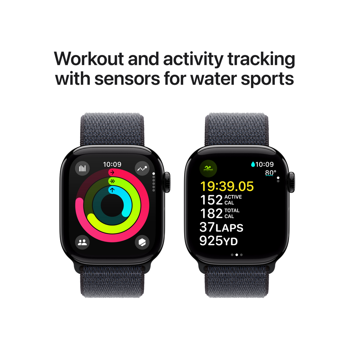 Apple Watch Series 10 GPS 42mm Jet Black Aluminium Case with Ink Sport Loop