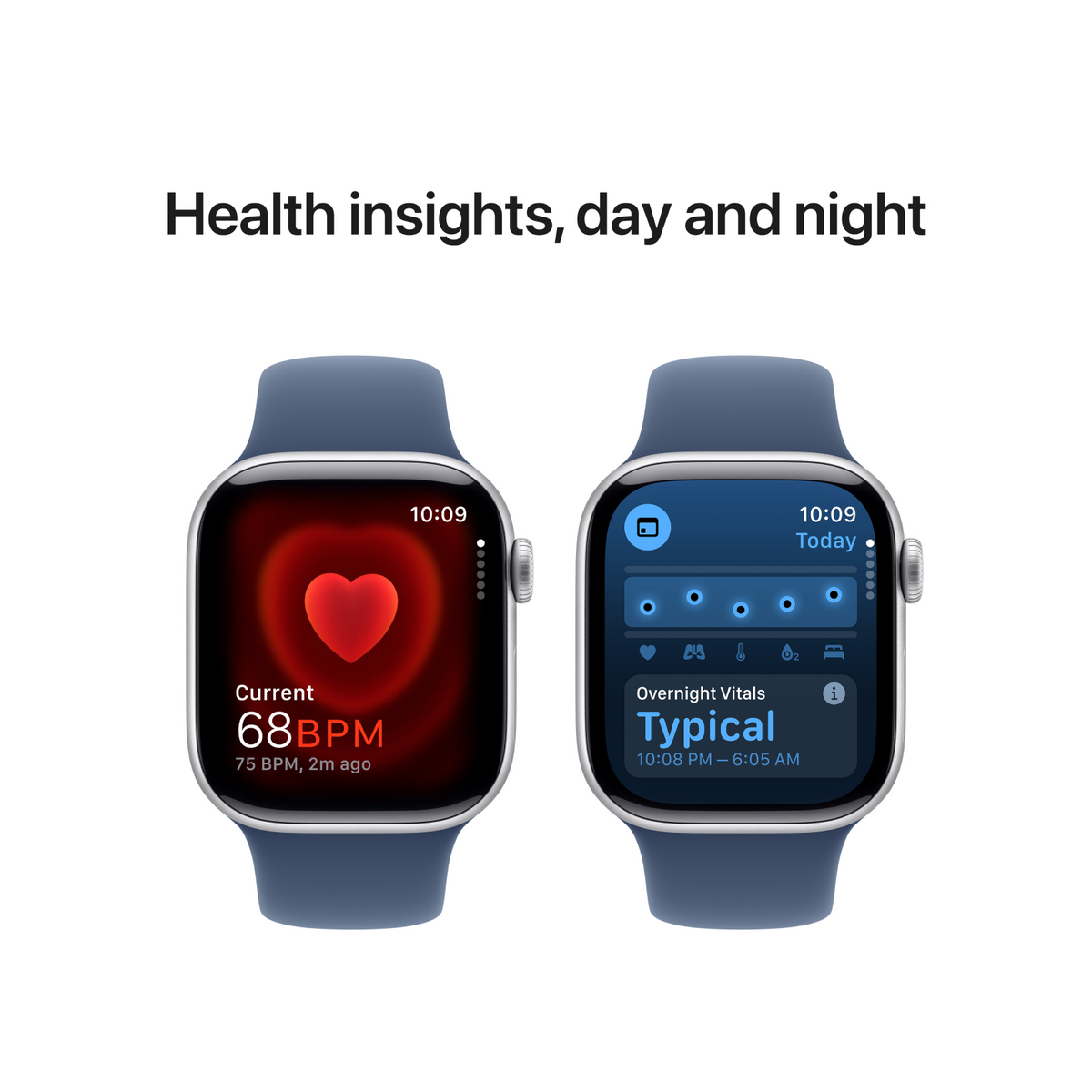 Apple Watch Series 10 GPS 42mm Silver Aluminium Case with Denim Sport Band - M/L