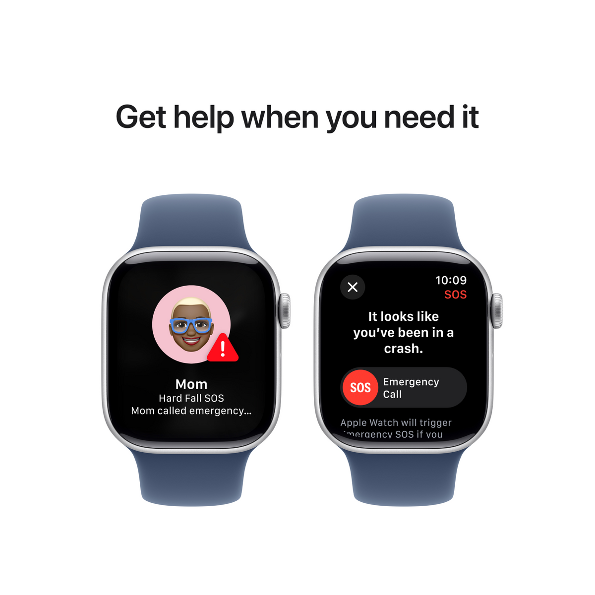 Apple Watch Series 10 GPS 42mm Silver Aluminium Case with Denim Sport Band - M/L