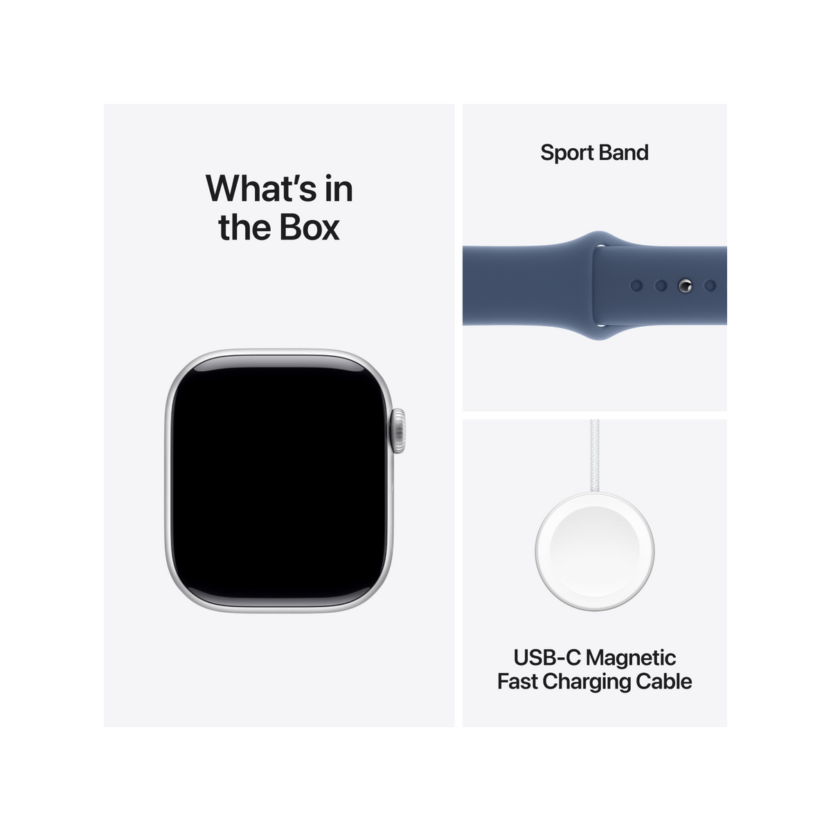 Apple Watch Series 10 GPS 42mm Silver Aluminium Case with Denim Sport Band - M/L