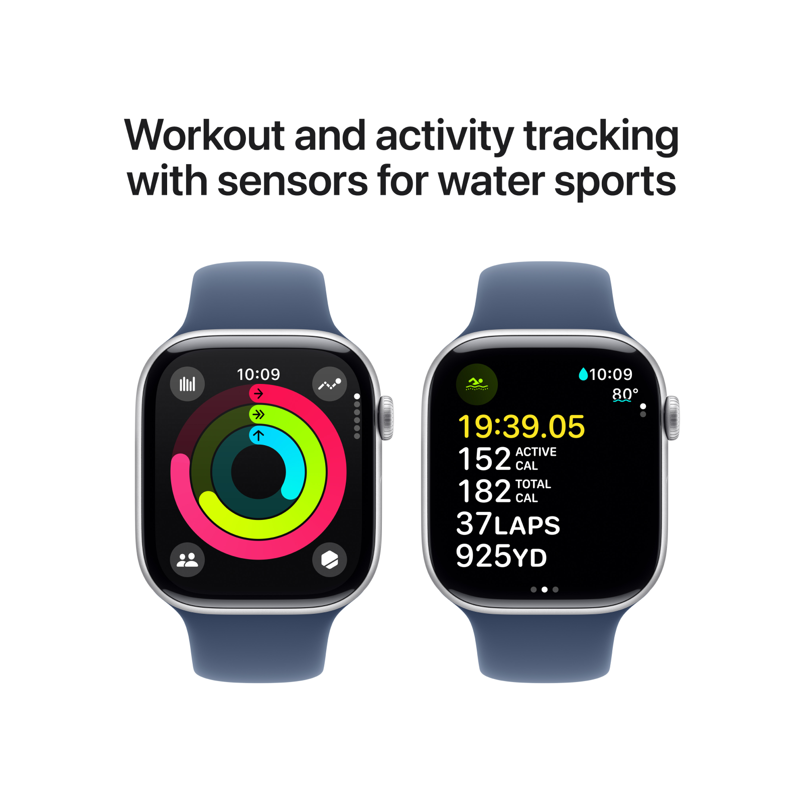 Apple Watch Series 10 GPS 46mm Silver Aluminium Case with Denim Sport iStore Namibia