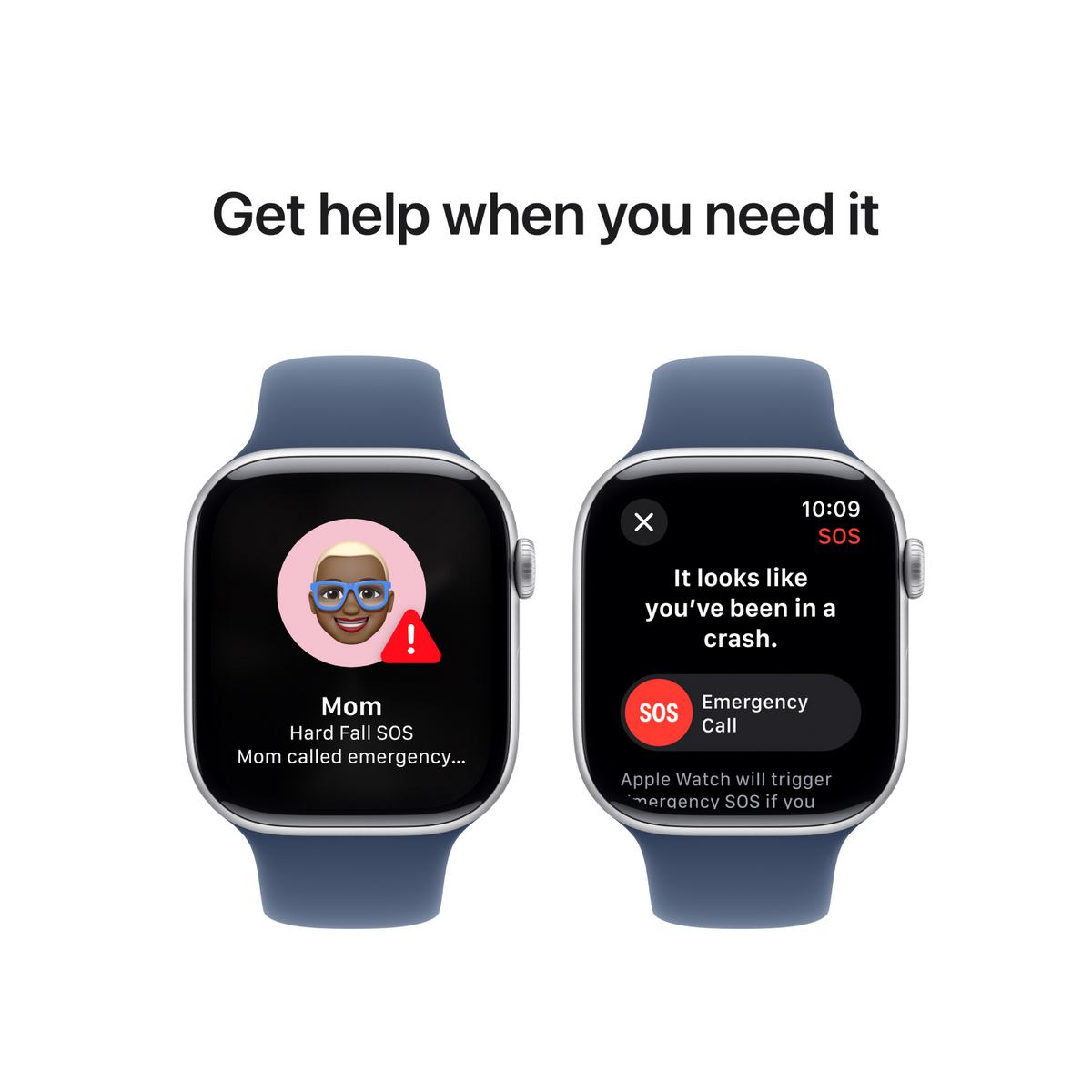 Apple Watch Series 10 GPS 46mm Silver Aluminium Case with Denim Sport Band - M/L