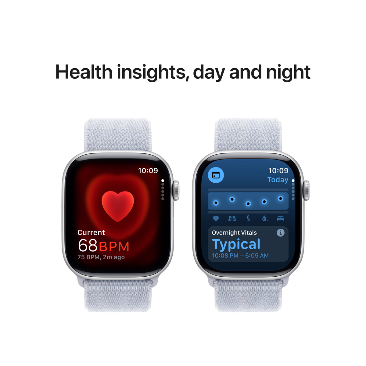 Apple Watch Series 10 GPS 46mm Silver Aluminium Case with Blue Cloud Sport Loop