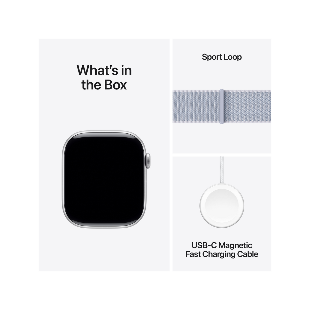 Apple Watch Series 10 GPS 46mm Silver Aluminium Case with Blue Cloud Sport Loop