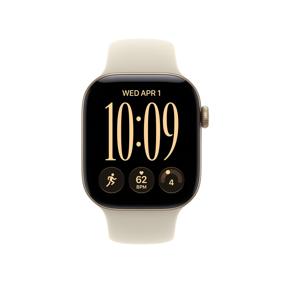 Apple Watch Series 12 GPS 46mm Light Gold Aluminium Case with Sand Sport Band - S/M