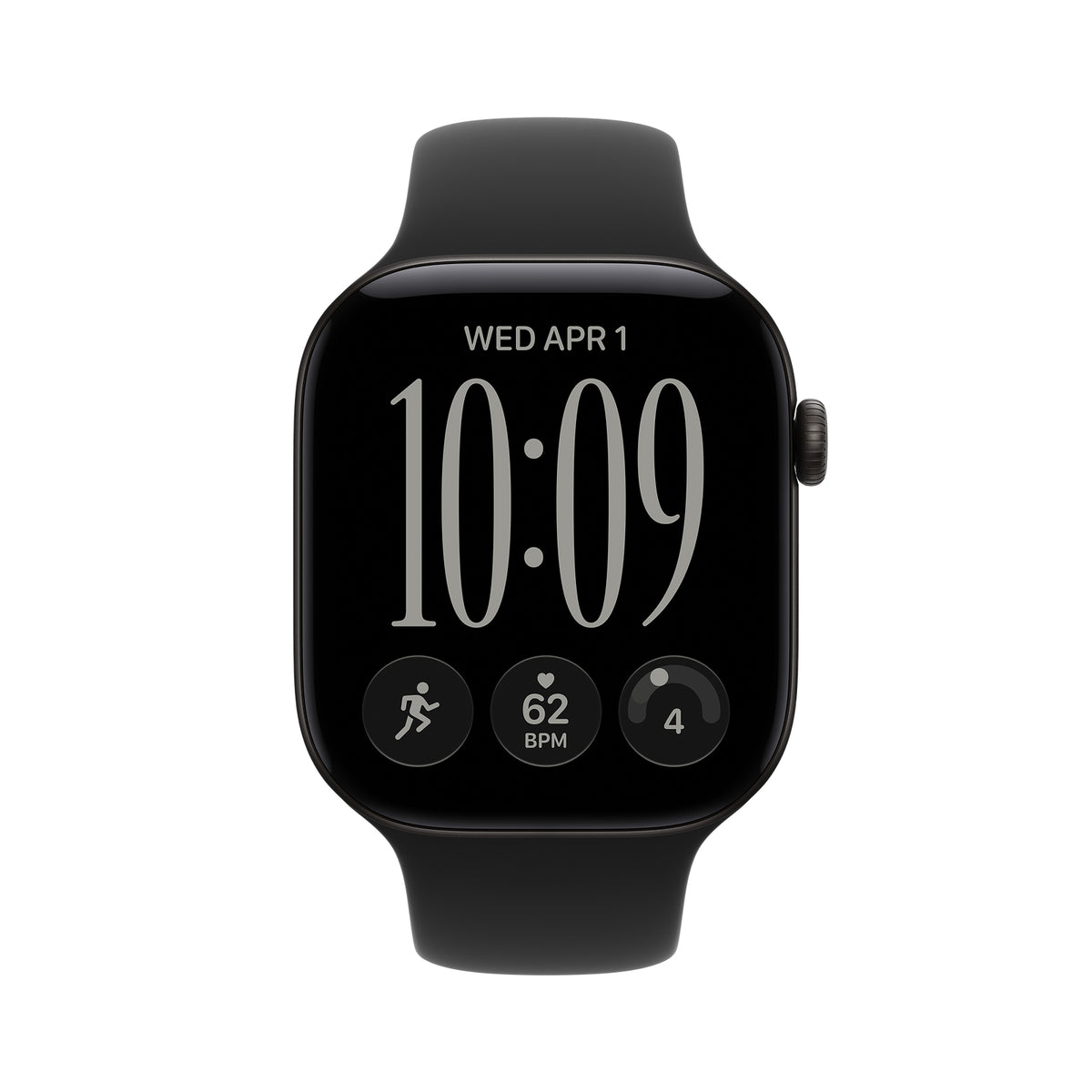Apple Watch Series 12 GPS 42mm Black Aluminium Case with Black Sport Band - S/M