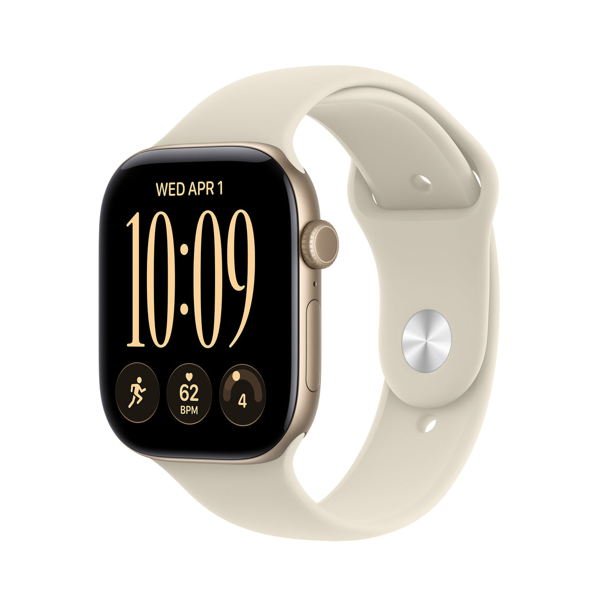Apple Watch Series 12 GPS 42mm Light Gold Aluminium Case with Sand Sport Band - S/M