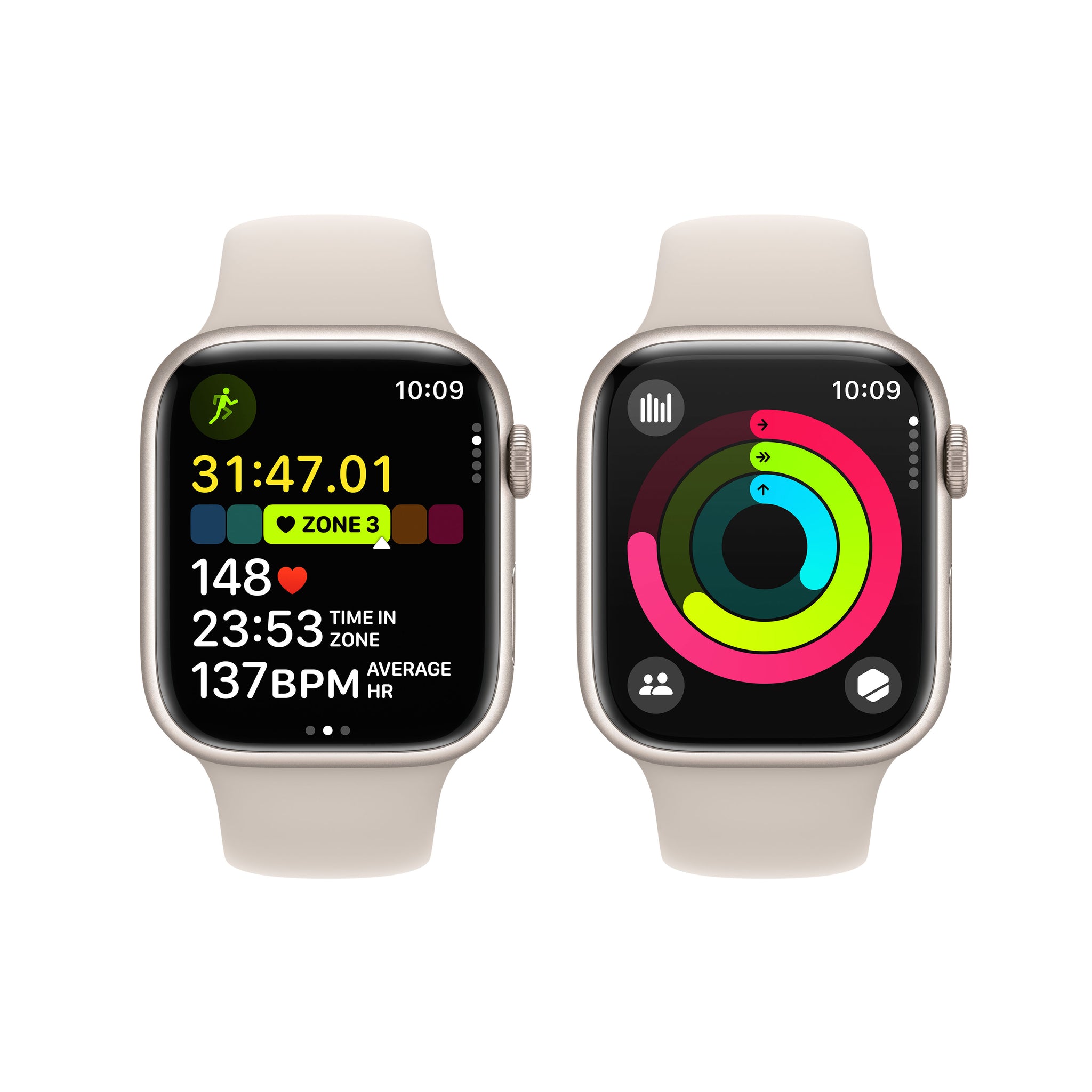 Apple Watch Series 9 GPS 45mm Starlight Aluminium Case with Apple Watch Series 9 GPS 45mm Starlight Aluminium Case with