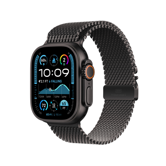 Apple Watch Ultra 2 GPS + Cellular 49mm Black Titanium Case with Black Titanium Milanese Loop - S