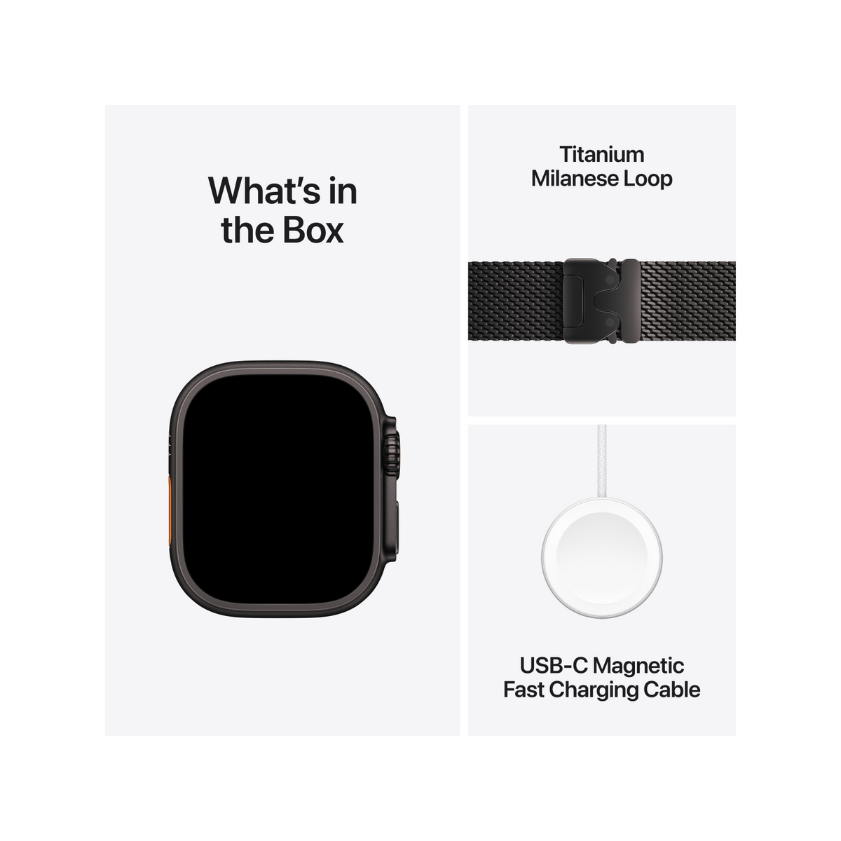 Apple Watch Ultra 2 GPS + Cellular 49mm Black Titanium Case with Black Titanium Milanese Loop - S
