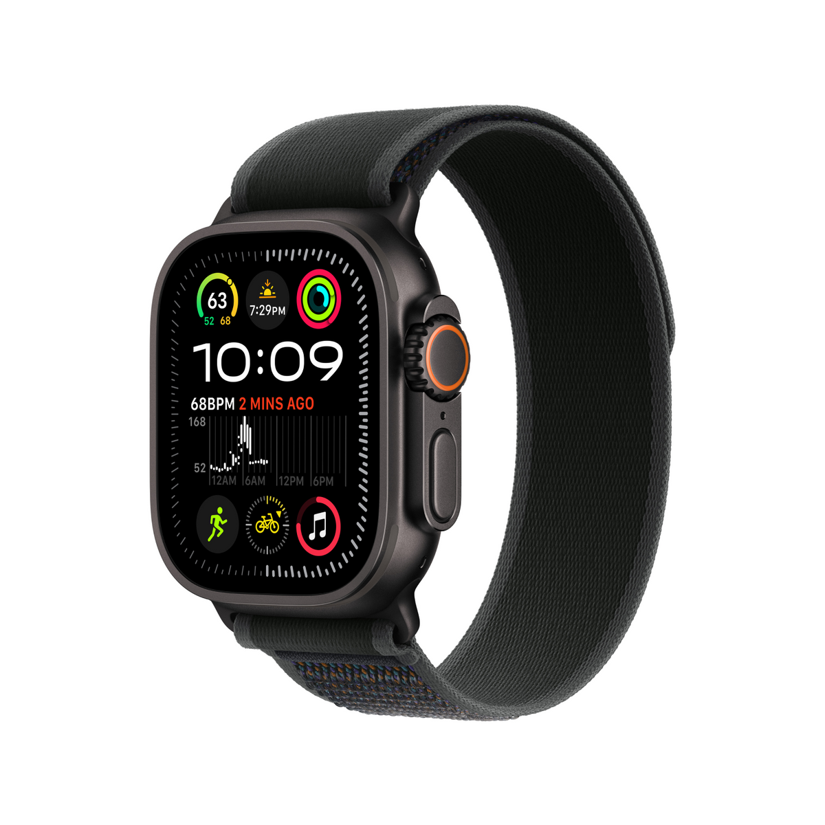 Apple Watch Ultra 2 GPS + Cellular 49mm Black Titanium Case with Black Trail Loop - S/M