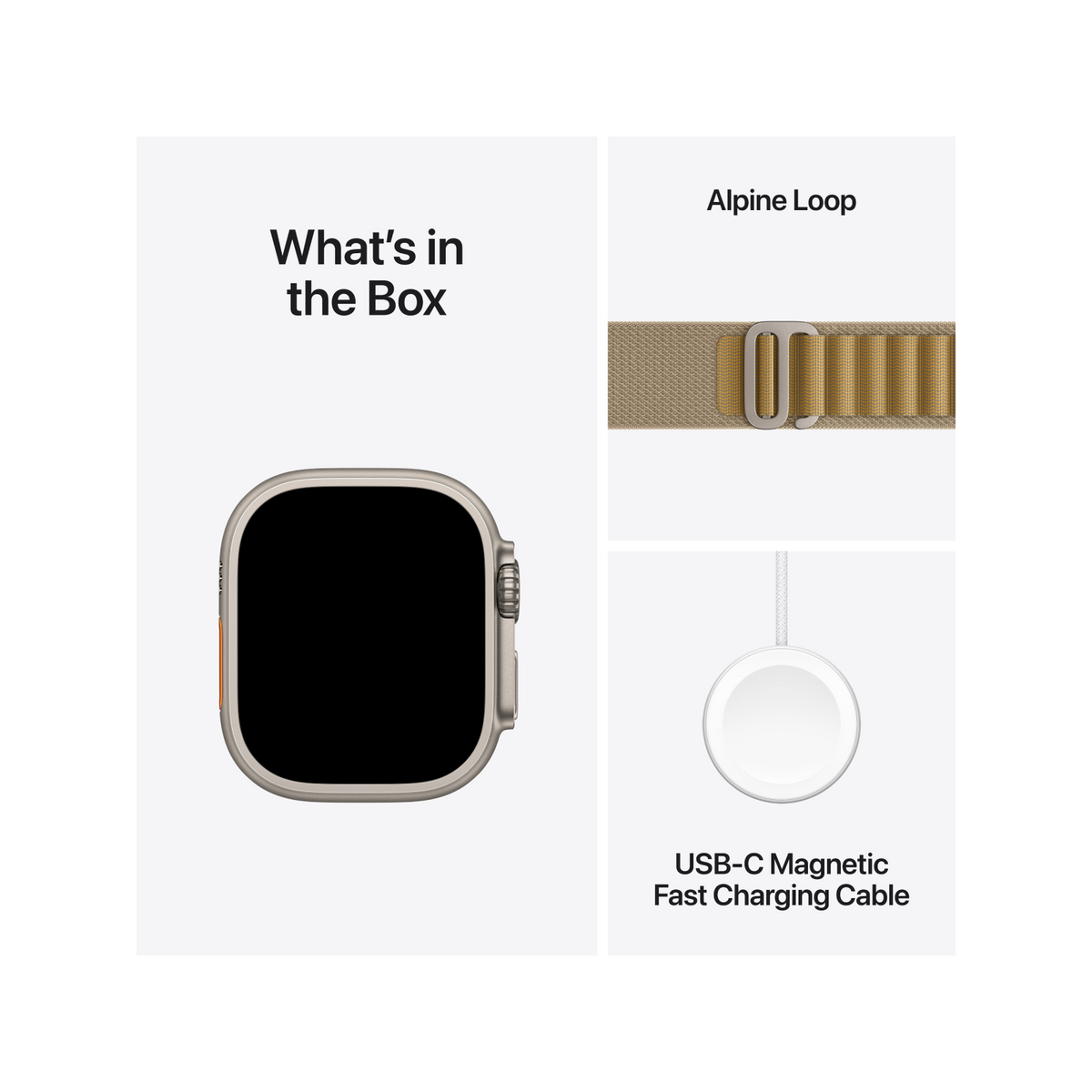 Apple Watch Ultra 2 GPS + Cellular 49mm Natural Titanium Case with Tan Alpine Loop - Large