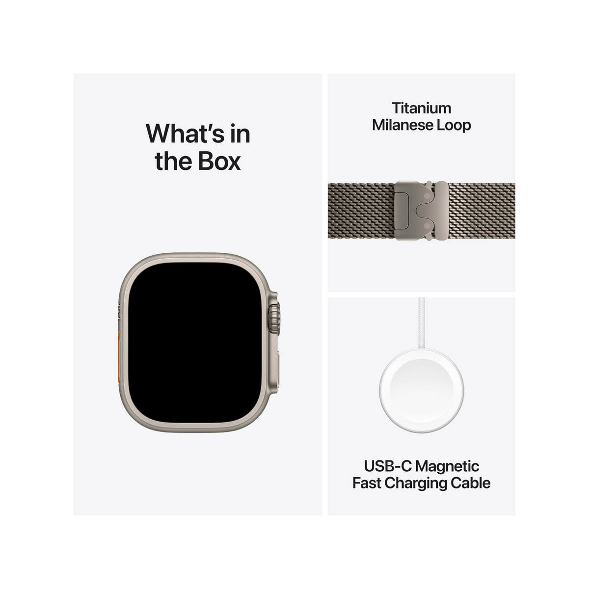 Apple Watch Ultra 2 GPS + Cellular 49mm Natural Titanium Case with Natural Titanium Milanese Loop - M