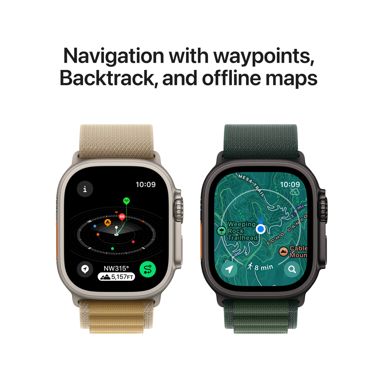 Apple Watch Ultra 2 GPS + Cellular 49mm Natural Titanium Case with Navy Ocean Band
