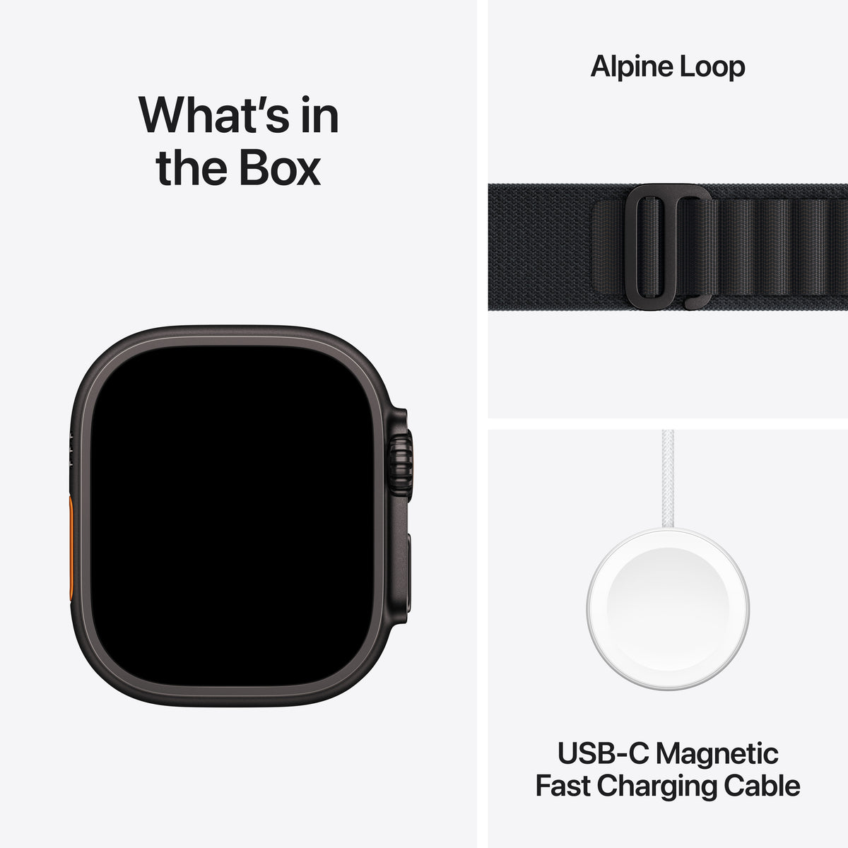 Apple Watch Ultra 3 GPS + Cellular 49mm Black Titanium Case with Black Alpine Loop - Medium