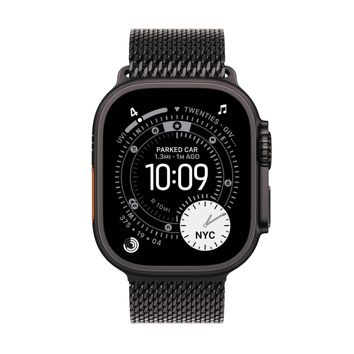 Apple Watch Ultra 3 GPS + Cellular 49mm Black Titanium Case with Black Titanium Milanese Loop - Large