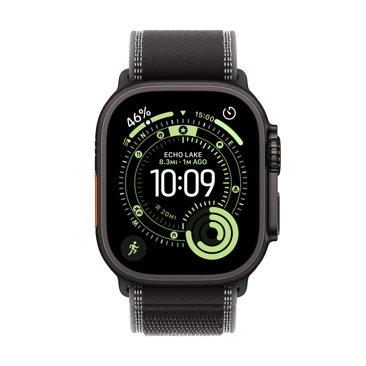 Apple Watch Ultra 3 GPS + Cellular 49mm Black Titanium Case with Black/Charcoal Trail Loop - M/L