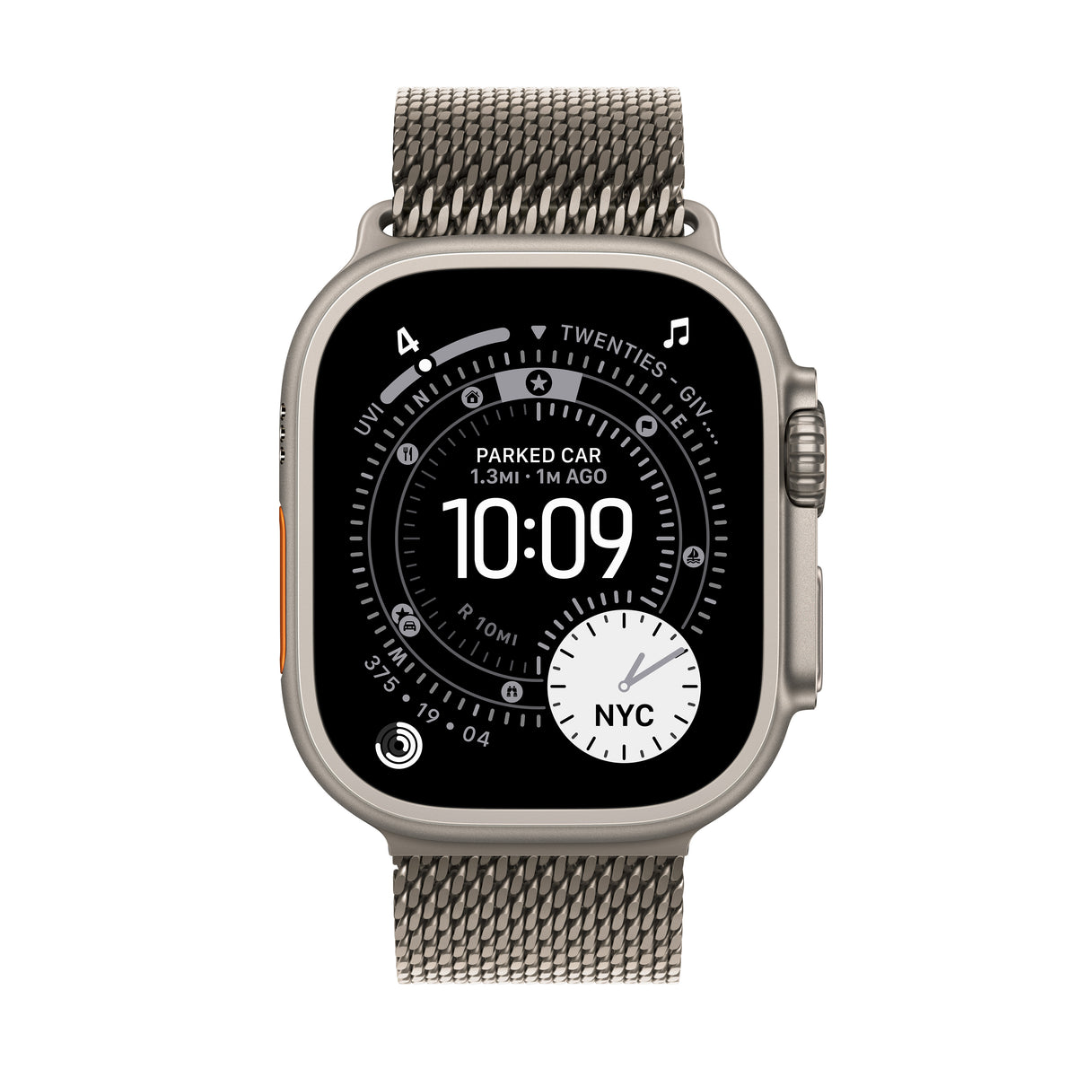 Apple Watch Ultra 3 GPS + Cellular 49mm Natural Titanium Case with Natural Titanium Milanese Loop - Small