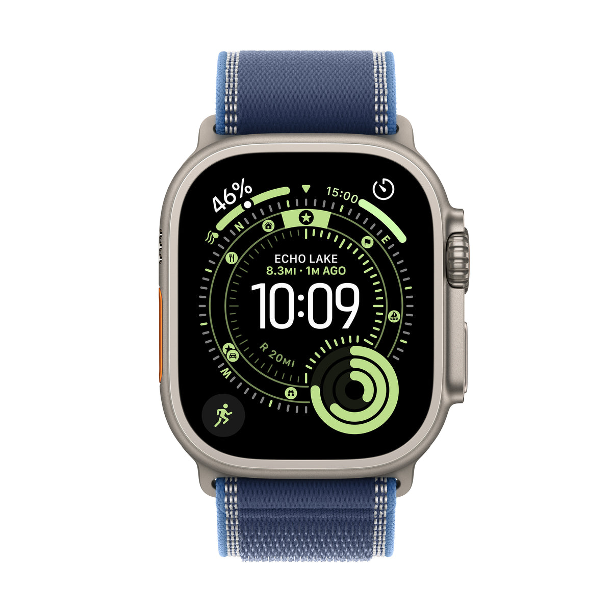 Apple Watch Ultra 3 GPS + Cellular 49mm Natural Titanium Case with Blue/Bright Blue Trail Loop - M/L