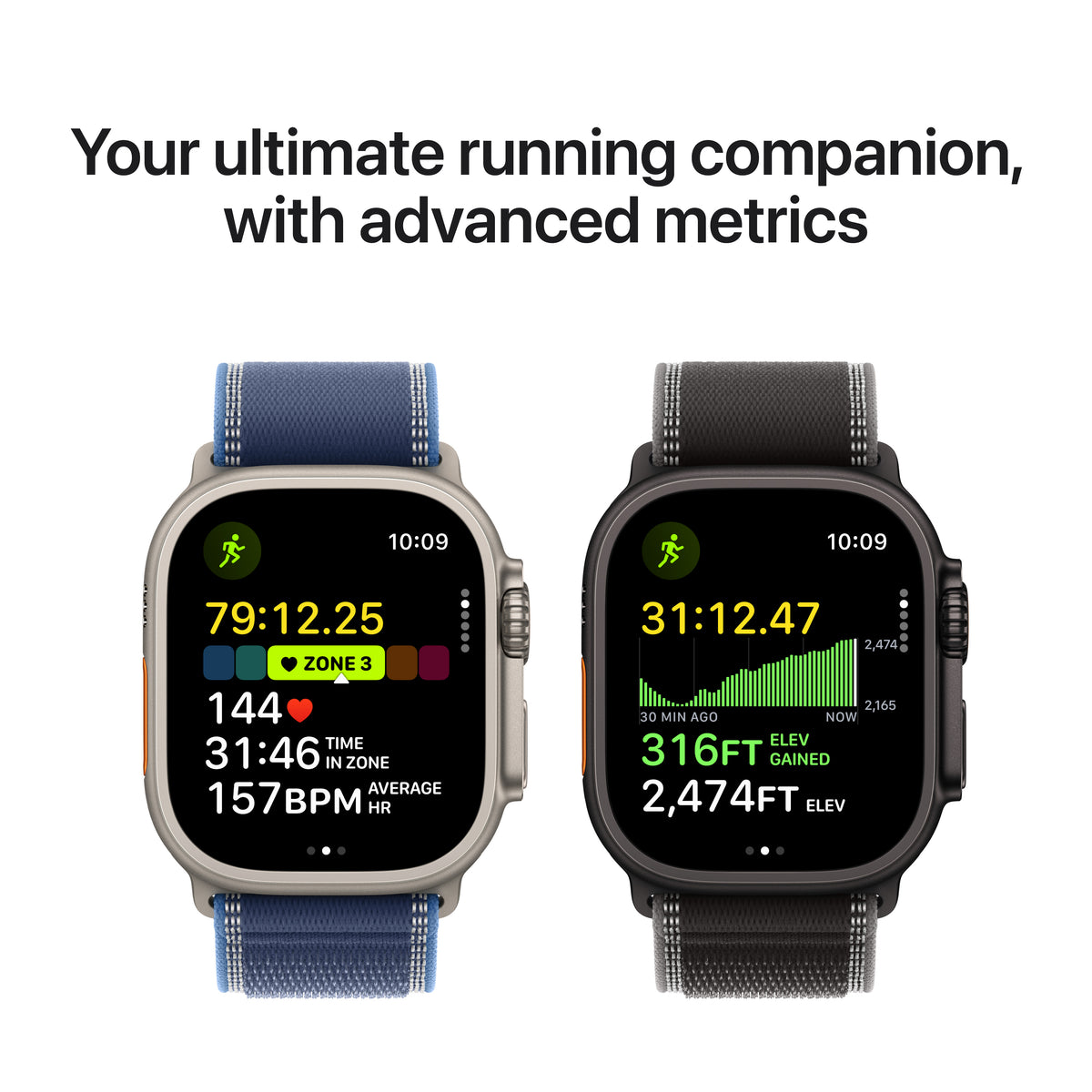 Apple Watch Ultra 3 GPS + Cellular 49mm Natural Titanium Case with Blue/Bright Blue Trail Loop - S/M