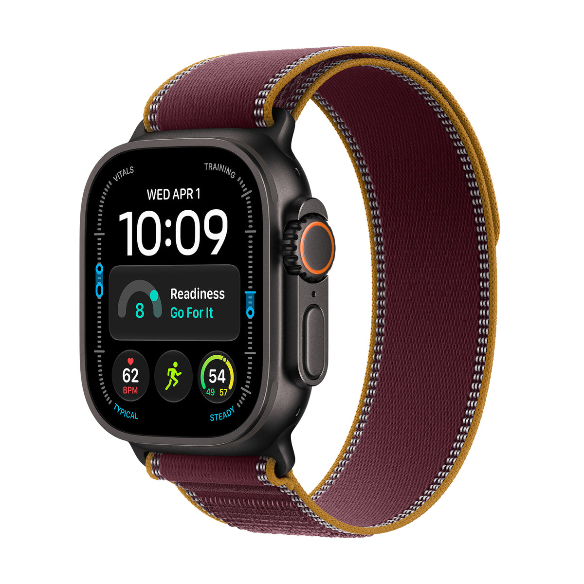 Apple Watch Ultra 4 GPS + Cellular 49mm Black Titanium Case with Burgundy Alpine Loop - M