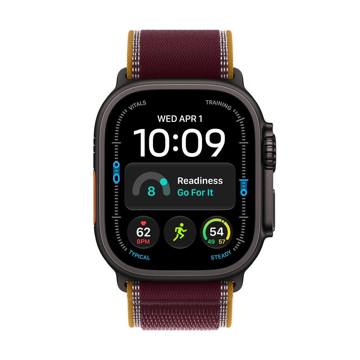 Apple Watch Ultra 4 GPS + Cellular 49mm Black Titanium Case with Burgundy Alpine Loop - M