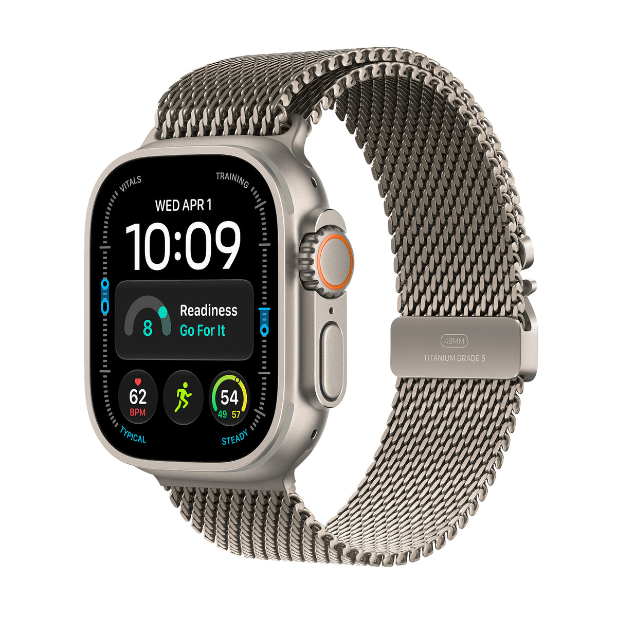 Apple Watch Ultra 4 GPS + Cellular 49mm Black Titanium Case with Black Titanium Milanese Loop - M