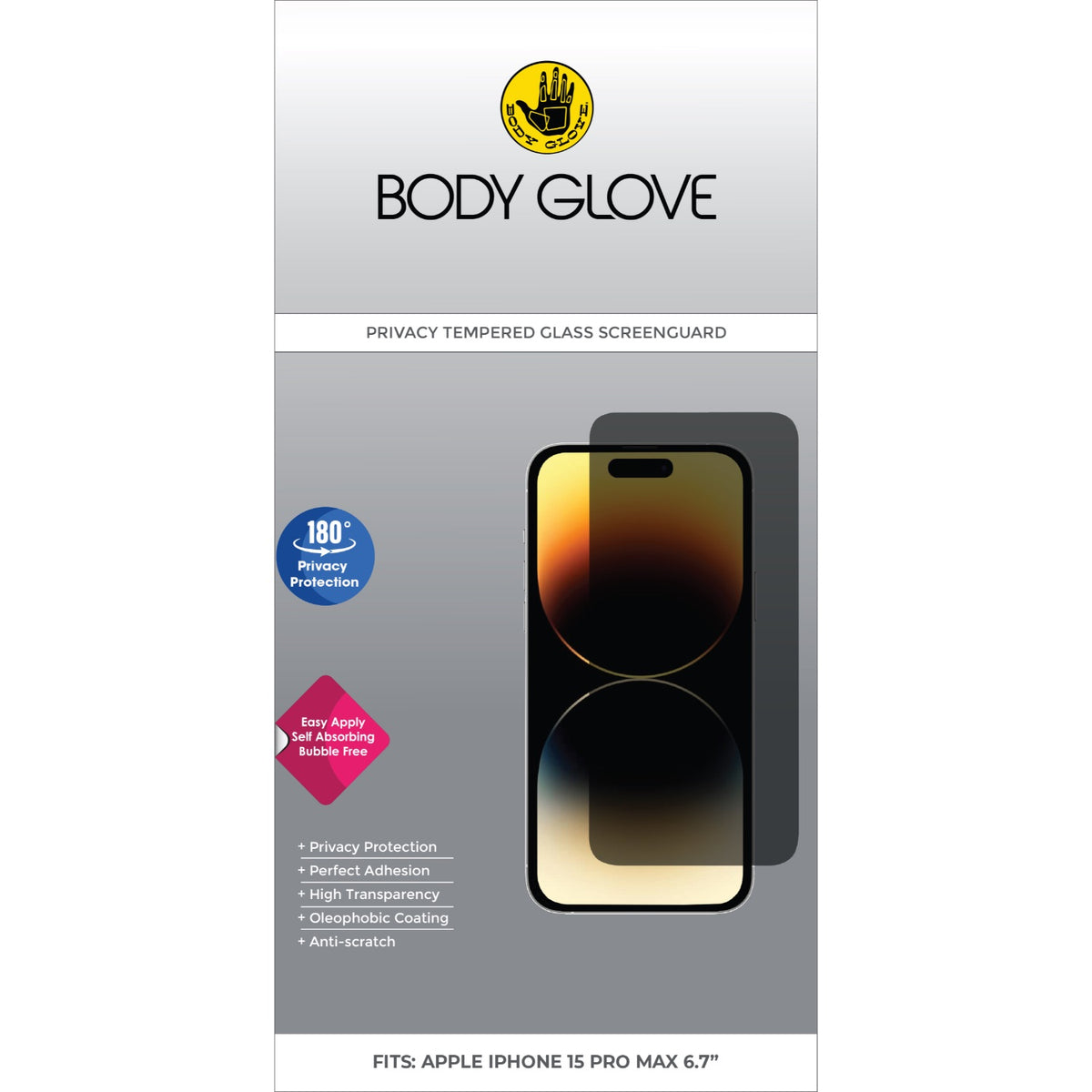 BG iPhone 15 Pro Max Privacy Temp Screenguard