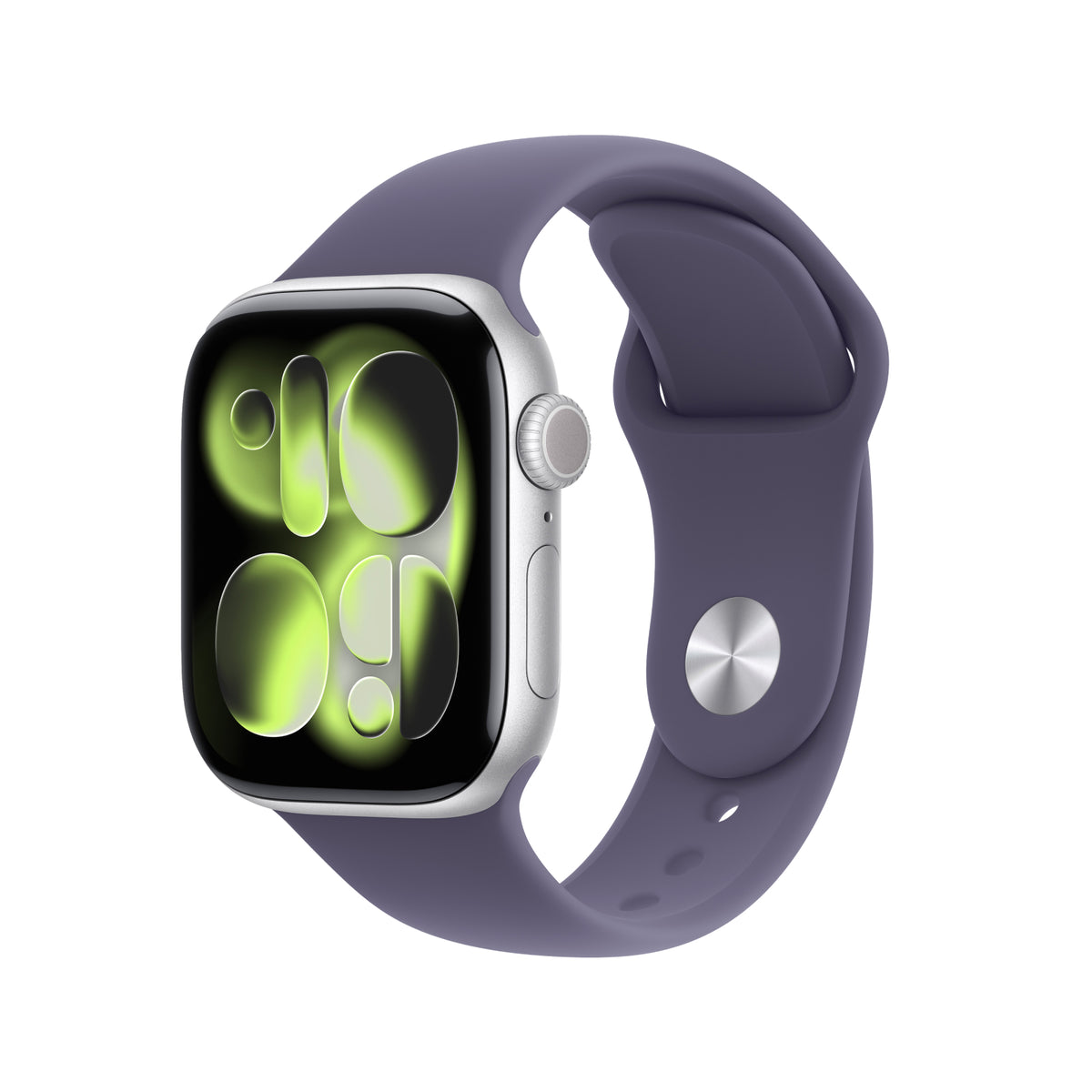 Apple Watch Series 11 GPS 42mm Silver Aluminium Case with Purple Fog Sport Band - S/M