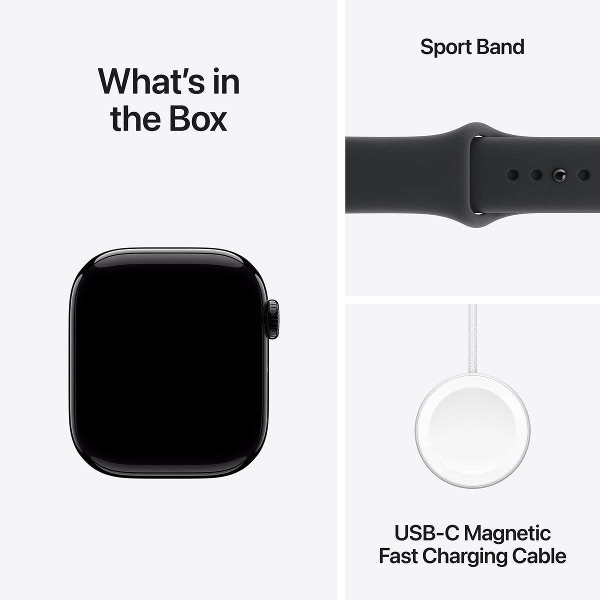Apple Watch Series 11 GPS 46mm Jet Black Aluminium Case with Black Sport Band - S/M