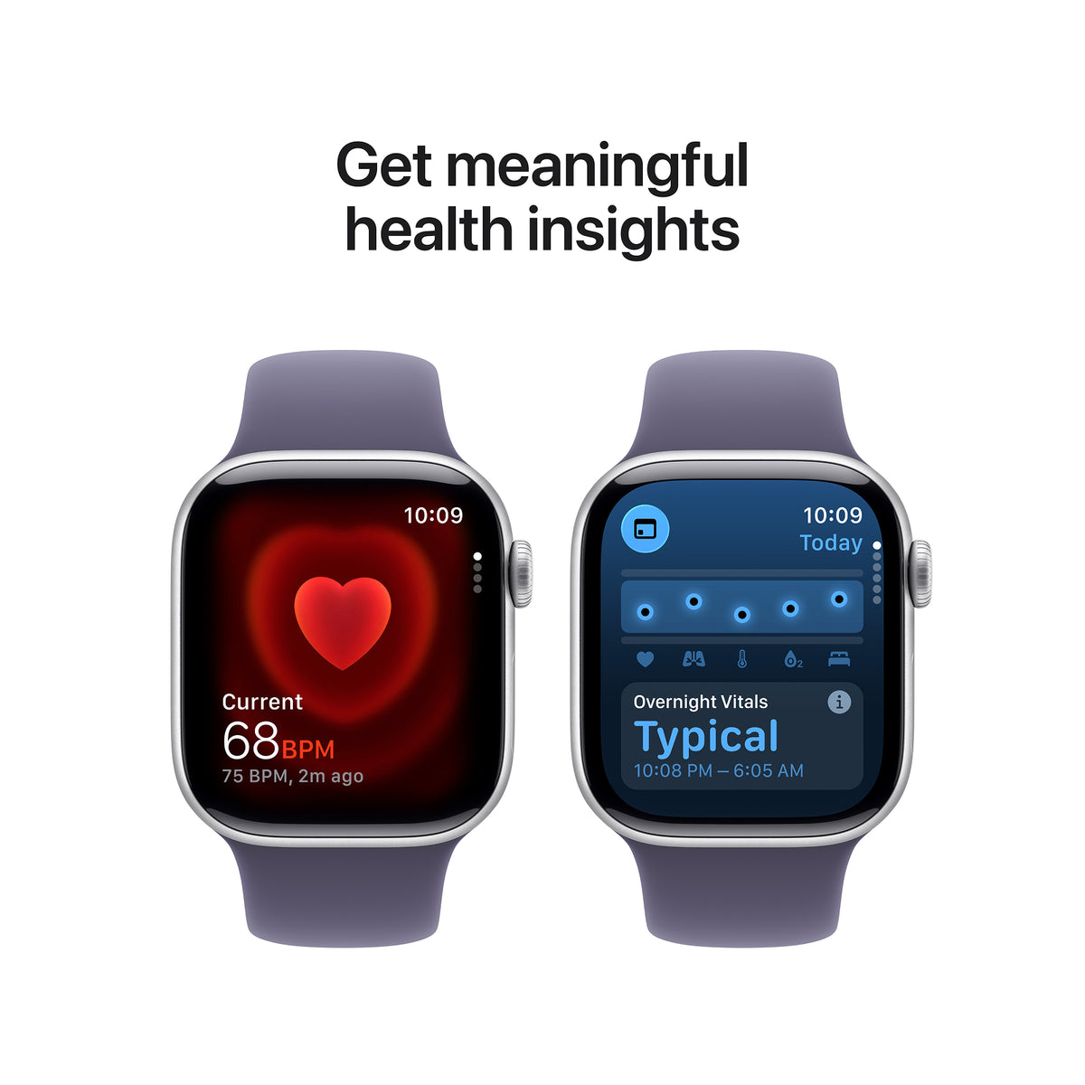 Apple Watch Series 11 GPS 46mm Silver Aluminium Case with Purple Fog Sport Band - S/M