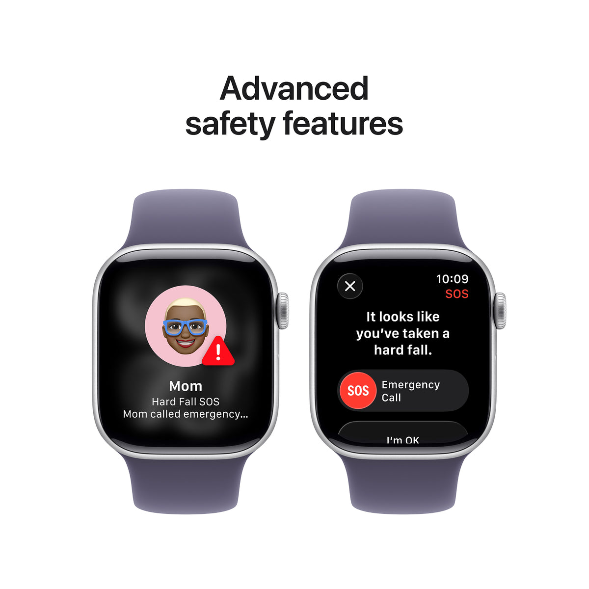 Apple Watch Series 11 GPS 46mm Silver Aluminium Case with Purple Fog Sport Band - S/M