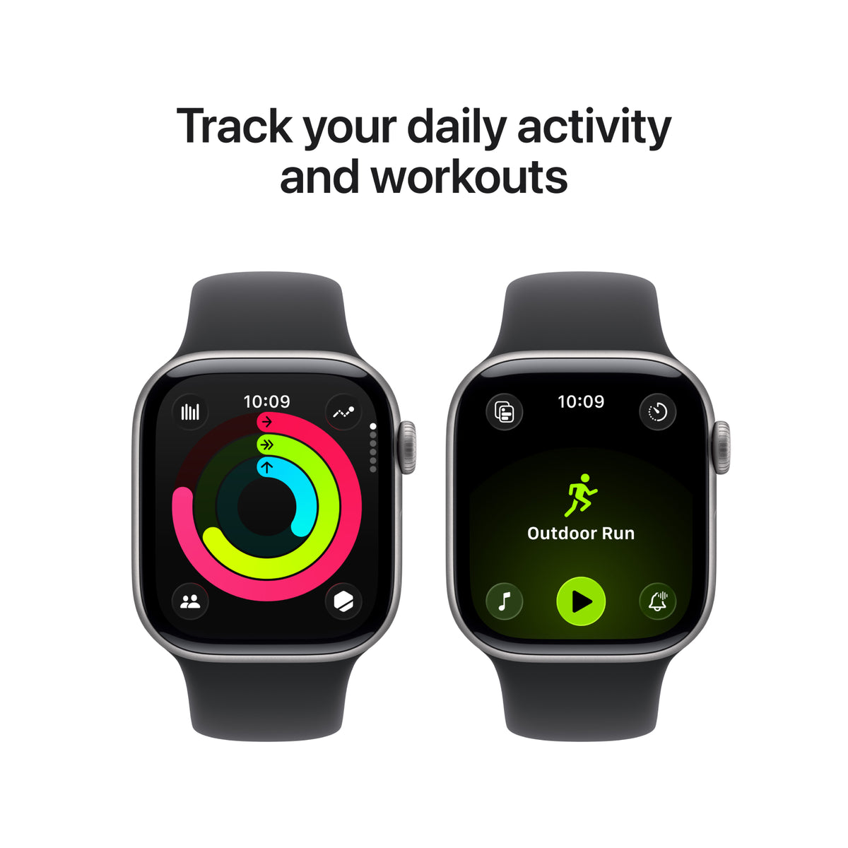 Apple Watch Series 11 GPS 46mm Space Grey Aluminium Case with Black Sport Band - S/M