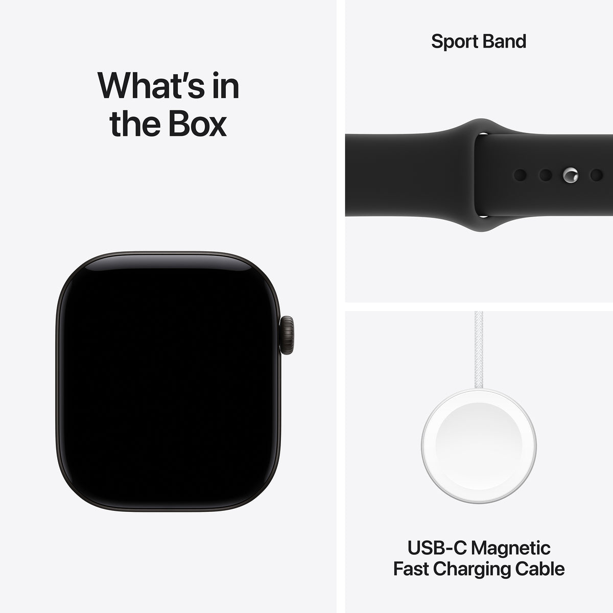 Apple Watch Series 12 GPS 42mm Black Aluminium Case with Black Sport Band - S/M