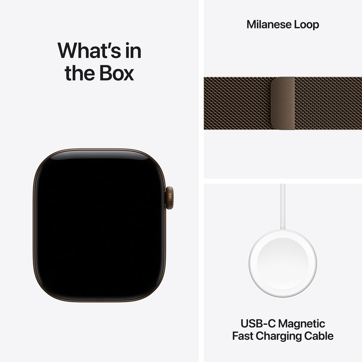 Apple Watch Series 12 GPS 46mm Dark Bronze Aluminium Case with Dark Bronze Milanese Loop - M/L