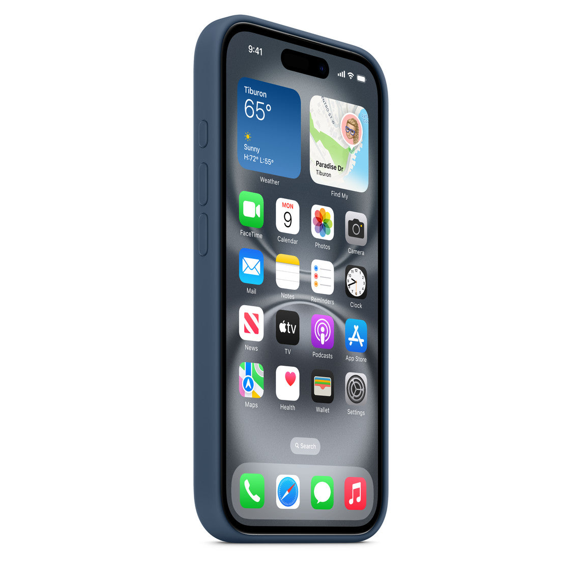 iPhone 16 Silicone Case with MagSafe – Denim