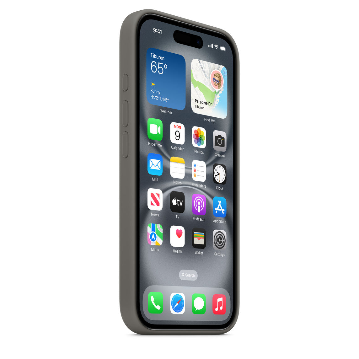iPhone 16 Silicone Case with MagSafe – Stone Gray