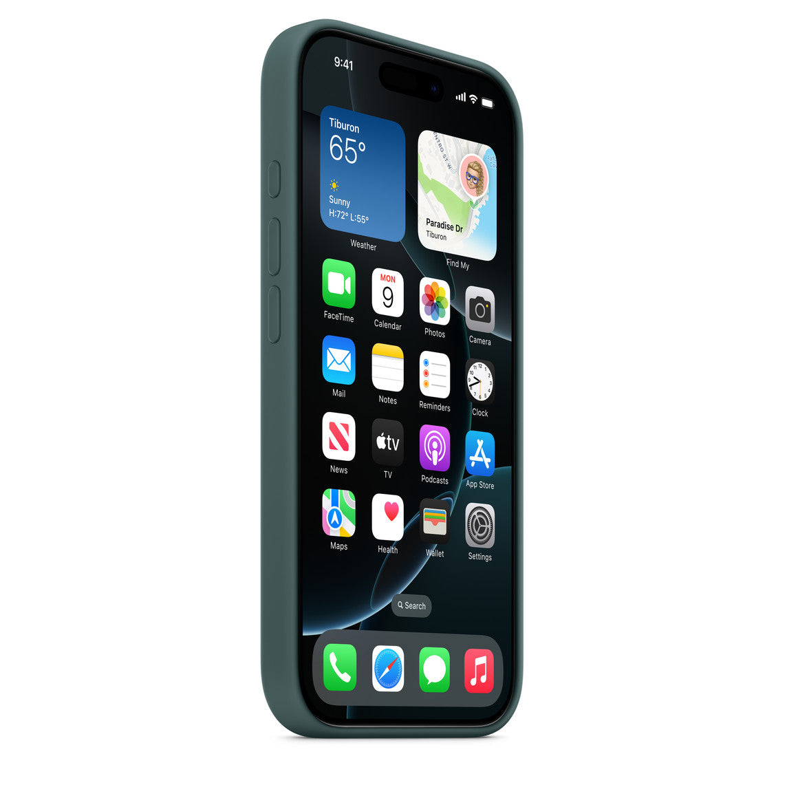 Apple iPhone 16 Pro Silicone Case with MagSafe – Lake Green