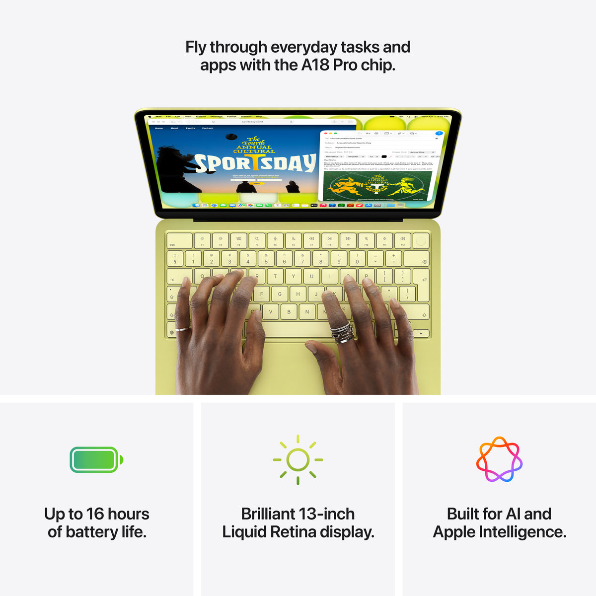 13-inch MacBook NEO: Apple A18 Pro chip with 6‑CORE CPU and 5‑CORE GPU, 8GB, 512GB SSD, Touch ID - Silver