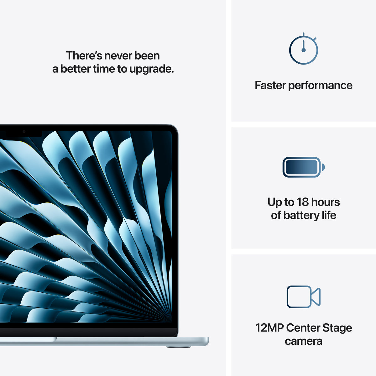13-inch MacBook Air: Apple M4 chip with 10-Core CPU and 10-Core GPU, 16GB, 512GB SSD - Sky Blue