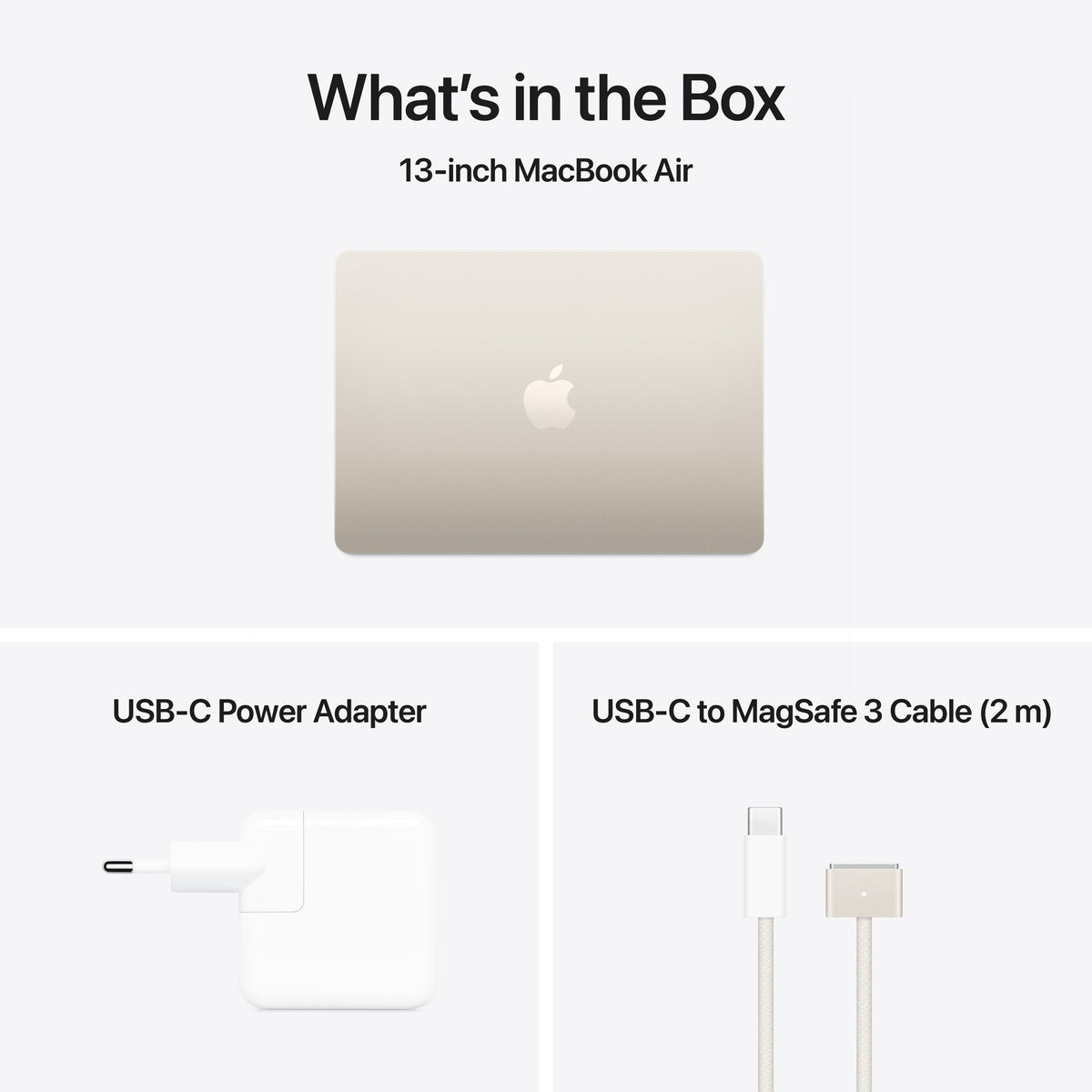 13-inch MacBook Air: Apple M4 chip with 10-core CPU and 10-core GPU, 16GB, 512GB SSD - Starlight